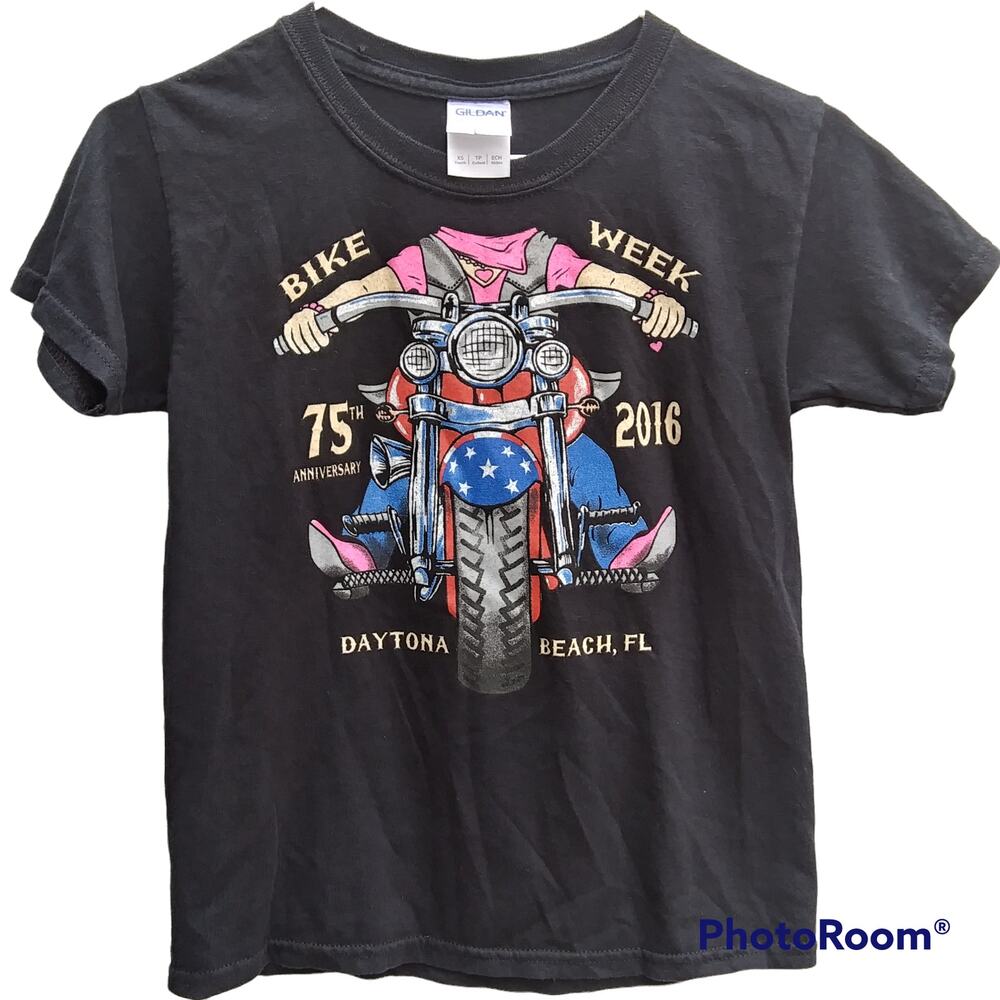 Girls Daytona Beach Bike Week 2016 Biker T-Shirt Size XS | 75th Anniversary Tee